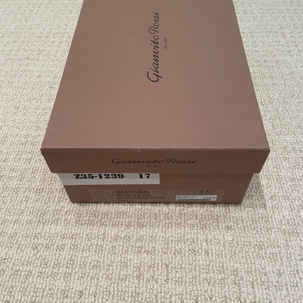 Gianvito Rossi brand new velvet black/silver brocade mules, size 37 - Picture 6 of 6